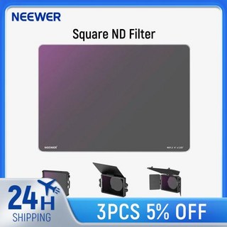 NEEWER ND03 스퀘어 ND 필터 TiltaSmallRig 매트 박스 HD 광학 유리 호환 4 인치 x 565 인치 시네마 중립 밀도 필터, ND0.6, 2) ND0.6