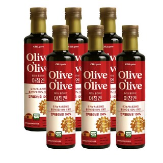 셀게이트 올리브올라이브 아침엔 유기농 엑스트라버전 올리브오일 100 % 스페인, 6개, 250ml