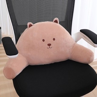 JINGHENG 사무실 자동차 의자 베개 등받이 요추 베개, 초콜릿, 55*31*17.2cm