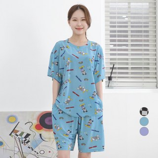 투와이 남녀공용 디즈니 메쉬 반팔 파자마 상하세트