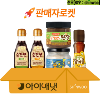 아이배냇 양념세트 순간장국물용+순간장비빔용+된장+소금+참기름, 순간장(국물용+비빔용)+된장+소금+참기름, 1개