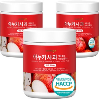 아누카 사과 추출 분말 맥주효모 비오틴 식약처 HACCP 인증 가루, 200g, 3개