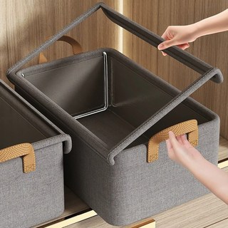 커버형 부직포 프레임 투명뚜껑 리빙박스, 1개, 상세페이지 참조