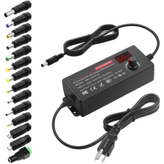 조정 가능한 전원 공급 장치 가변 범용 ACDC 어댑터 100V-240V AC to DC컨버터 3V 24V 3A 72W DC 3V 9V 12V 18V 19V 20V 24V, EU PLUG, 1개
