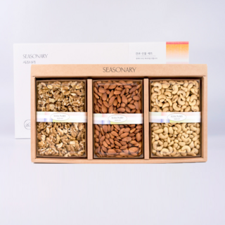 젤스타 견과실속3종세트 호두 아몬드 캐슈너트 선물용, 2세트, 1.1kg