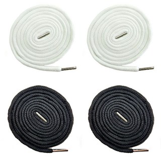 (4개세트) 140cm 원형 후드끈 바지끈 후드티 끈 츄리닝 허리끈 철팁 스트링 35색상, 2색혼합(블랙/블랙/화이트/화이트), 1개
