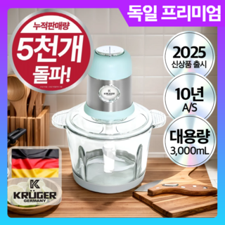 5세대 대용량 전동 만능 다지기 마늘 야채 고기 초퍼 3L, 민트실버 프리미엄