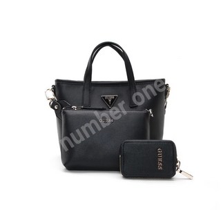 GUESS Latona 미니 토트 블랙 블랙.