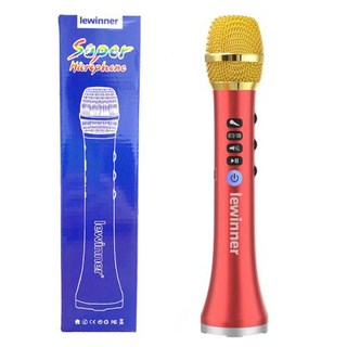 Lewinner L698D 핸드헬드 무선 마이크 FM 버튼 연결 노래 및 회의용 가라오케 스피커 업그레이드 20W, 3) red