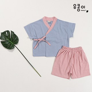 유콩이 분홍여름 개량한복 / 바지는 평소에 다른 상의와 코디 가능한 유아 아동 아기 생활한복 남아 여아 남매룩 형제룩룩