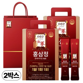 [1+1 특가] 홍삼정 6년근 하루한포 100회분 대용량+쇼핑백