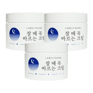 [라벨영] 쇼킹잘때꼭바르는크림 고수분 영양 보습/미백주름탄력화이트닝 올인원수분크림 3개, 100g