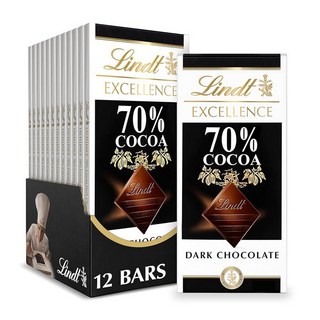 Lindt 엑설런스 70% 코코아 다크 초콜릿, 2.8 Ounce (Pack of 12), 12개