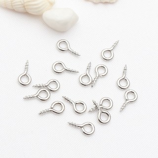디어템 나사형 9자 고리 핀 9핀 구자핀, 100개, 실버 5x10mm