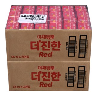 롯데칠성음료 야채듬뿍 더진한 레드, 125ml, 48개