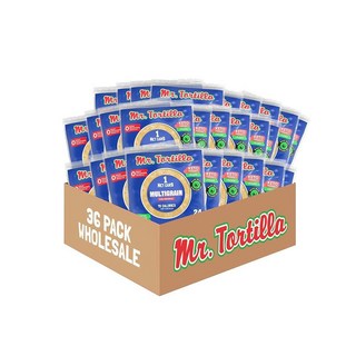 Mr. Tortilla 저탄수화물 케토 소프트 타코 쉘 비건 건강한 간식 및 빵 대체품 순탄수화물 15칼로리 맛있는 소량 코셔 랩 - 멀티그레인 96개 115021, Wholesale, 240g