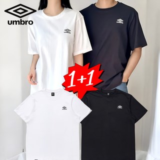 [2PACK/매장정품] 엄브로 반팔 티셔츠 남녀공용 쿨코튼 무지 로고 16수 A/S가능
