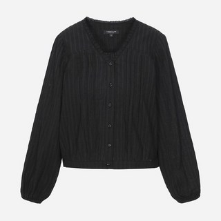 써스데이아일랜드 블루종 브이넥 블라우스 (T252MBL140W)