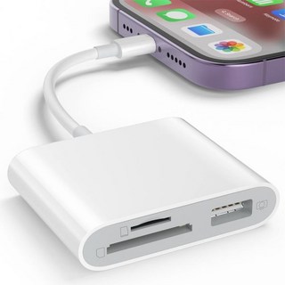 iPhone용 SD 카드 리더 USB 카메라 어댑터 플러그 앤 플레이 트레일 게임 카메라 SD 카드 뷰어 지원 iPad용 SD 및 TF 카드 Micro SD 카드 어댑터 앱 필, White (SD+TF+USB for Lightning, White (SD+TF+USB for Lightning, 1개