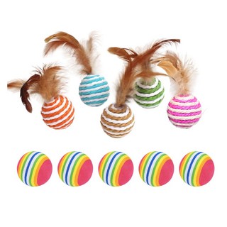 앙플러스 고양이 볼 이갈이 장난감 10개입 1개 혼합색상 상품 이미지