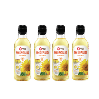 백설 해바라기유, 500ml, 4개