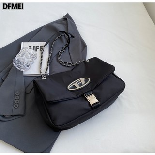 DFMEI 캐주얼 대용량 가방 여성 패션 체인 크로스백 스타일리쉬한 데님 숄더백