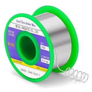 납땜용 실납 와이어 친환경 무연납 Sn99.3 Cu0.7, 1개, 50g 0.8mm