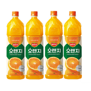 델몬트 오렌지100 주스, 1.5L, 4개