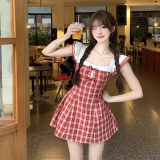 ANYOU 여름 슬림해 원피스 귀여움 미니원피스 데이트룩 여름원피스