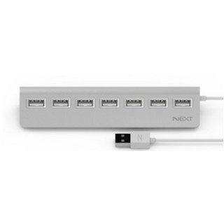 넥스트유 USB 2.0 7포트 무전원 USB허브 NEXT-717UH, 실버 색상, 1개