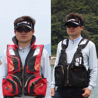 무라사메 바다 루어 민물 선상 낚시 낚시용 수동 팽창식 안전 구명조끼 조끼 자켓, 레드