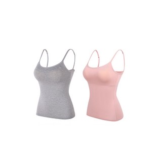 2PCS 끈조절 캐미솔 브라 런닝 패드 일체 2종세트