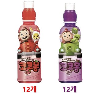 웅진 코코몽 키즈 딸기주스 포도주스 어린이음료 혼합세트 200ml 각 12개, 24개