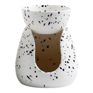 에센셜 오일 버너 세라믹 오일 디퓨저 다목적 촛대 Tealight 캔들 홀더 침실 파티 베란다 거실, 검은 점