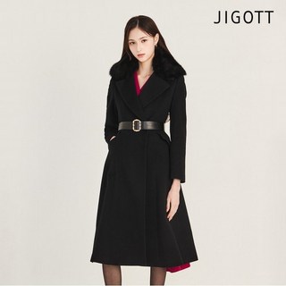 지고트 폭스 칼라 울 캐시미어 코트 JNCA0CT60