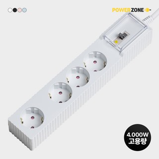 파워존 4000W 국산 고용량 웨이브 멀티탭 누전차단 4구 50cm 1.5m 3m 5m 7m, 5m화이트 wlb450WT, 1개