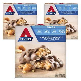앳킨스 프로틴 바 캐러멜 초코렛 너트 롤, 220g, 3개