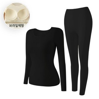 글램공감 모달 휴식 노브라 긴팔 브라탑 캡내장 티셔츠