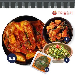 도미솔 포기5.5kg+열무김치2kg+총각김치2kg+깻잎김치0.5kg 총10kg 1개 상품 이미지