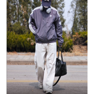 아디다스 오리지널 레트로 트레포일 바람막이 자켓 화이트 짙은 그레이 JI7535 7533 5J0216109