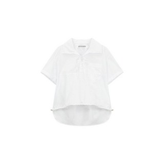 지컷 루즈 핏 레이스업 블라우스 72242600010 1286504