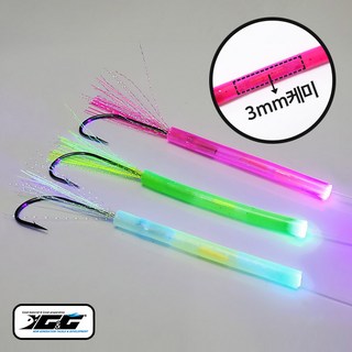 쯔리메이진 케미 틴셀 갈치묶음바늘 G-5011-04E 칼치 선상 낚시 채비 소품, 핑크, 1개, 10개입