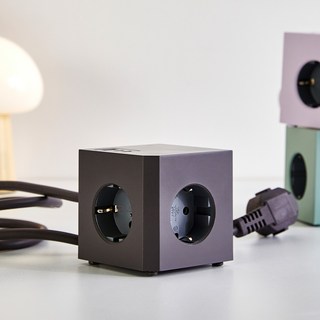 [MODERN HOUSE 중계점] 인테리어 컬러 큐브멀티탭 3구+1USB+2C_아이언그레이 LT0324033, 1개, 그레이, 1.5m