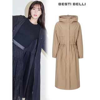 베스띠벨리 스트링 후드 롱 자켓 카멜 BGNAB2602