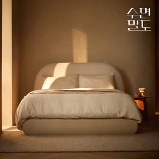 [수면밀도] 허리 디스크 환자가 만든 침대 프레임 라운드 낮은형, 크림, 퀸/킹(낮은형-22cm), 라운드(헤드형)