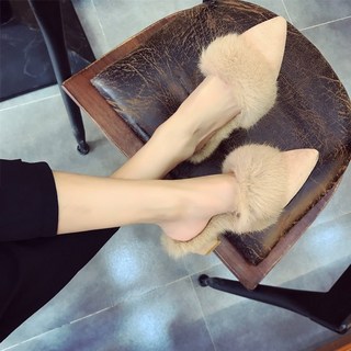 urkoteer 밍크퍼 스타일 여성 털슬리퍼urkoteer