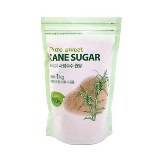 캐인슈가 비정제 사탕수수 원당, 1kg, 1개