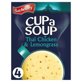 Batchelors 배칠러 컵 어 수프 치킨 앤 레몬그라스 4입, 6개, 88g