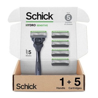 Schick 면도기 면도날 리필 쉬크 하이드로 민감 8ct 남성용 5개 8개, 민감한 피부, 1 카운트(1팩)