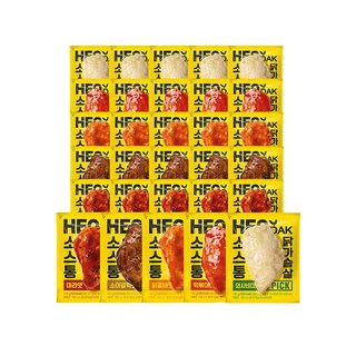 허닭PICK 소스 통 닭가슴살 5종 혼합 (닭갈비 마라 떡볶이 소이갈릭 와사비마요), 30개, 100g